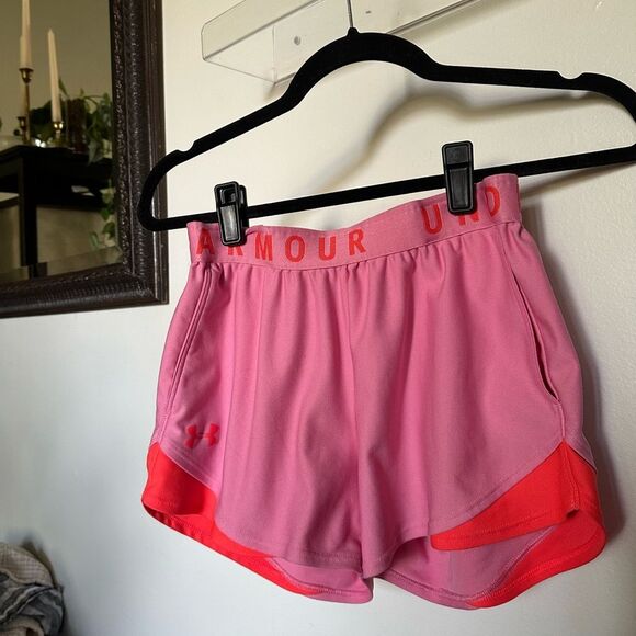 Under Armour Pocket Athletic Short XS Women's Pink Workout Shorts - Picture 1 of 4